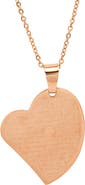 STEELTIME 18k Rose Gold Plated Heart Pendant Necklace