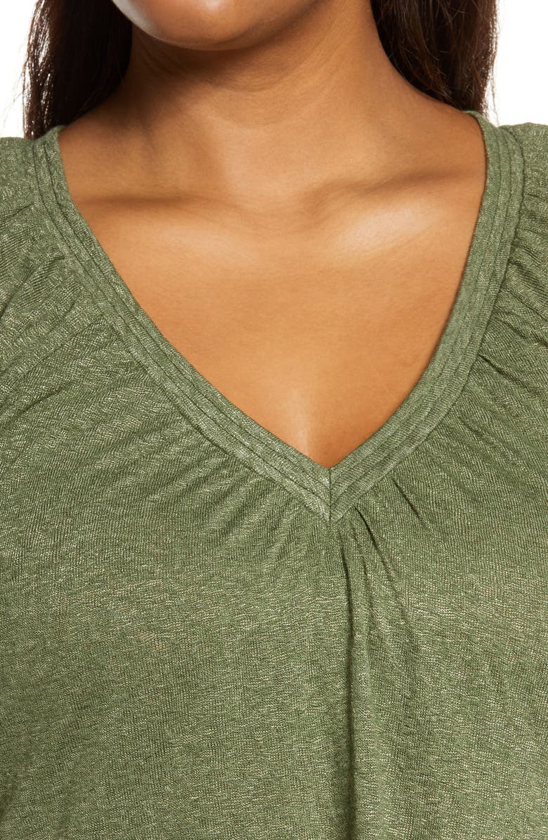 Bobeau Caty V-Neck Balloon Sleeve Top, Alternate, color, 