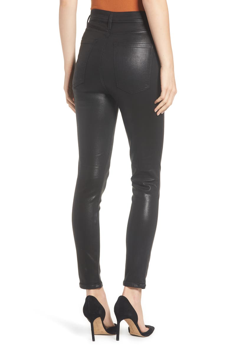 Roxanne Faux Leather High Waist Ankle Skinny Pants, Alternate, color, BLACK LEATHERETTE
