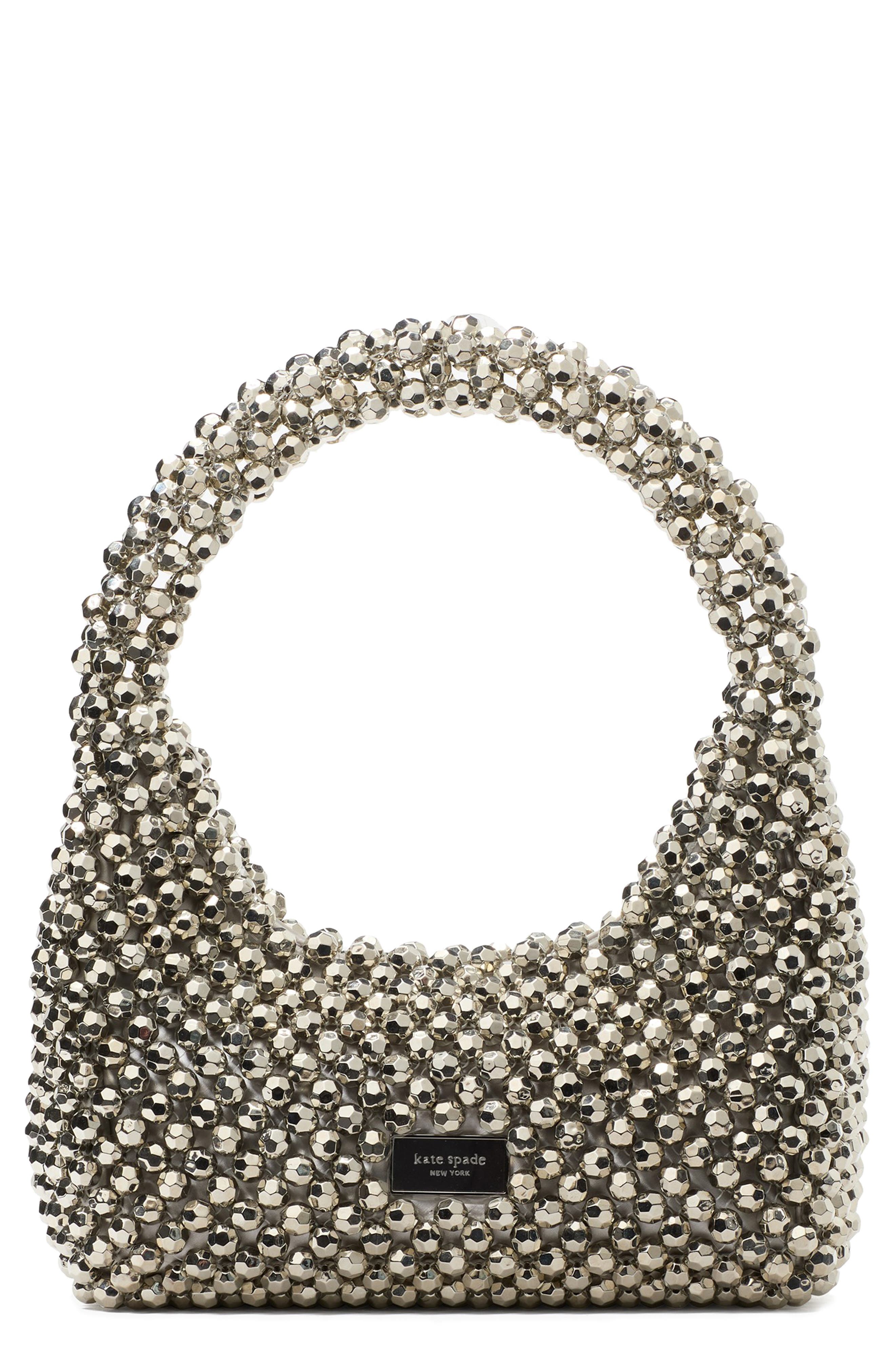 Kate Spade New York twirl beaded handbag in Silver 