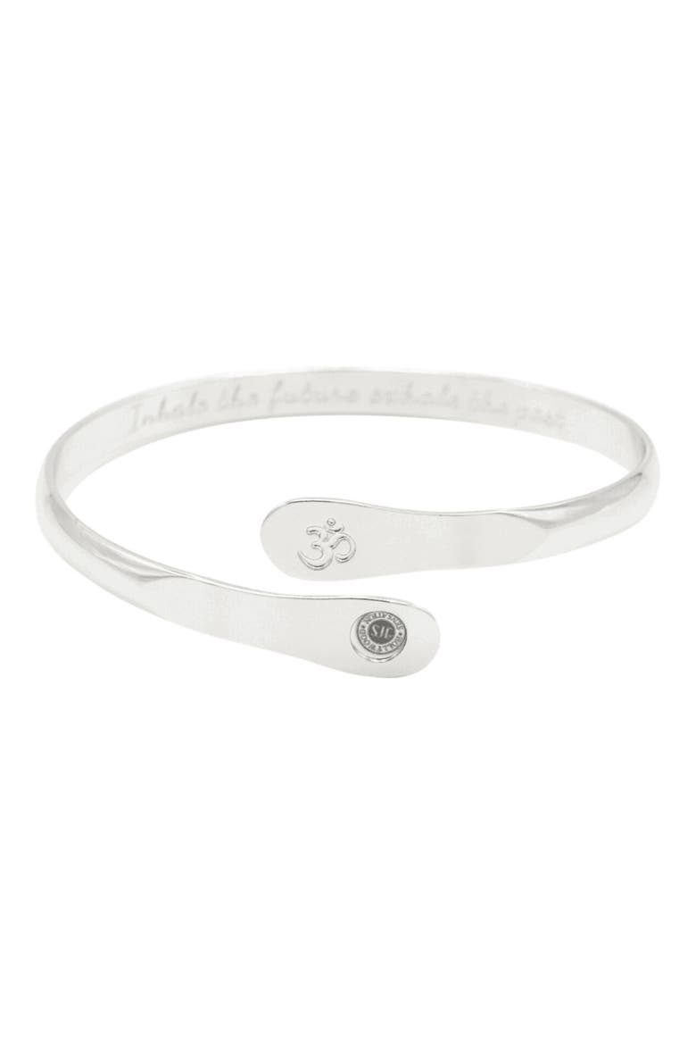 Yoga Bracelets, Om Bracelets, Engraved Bracelets Inhale the future exhale the past- The Om Symbol, Main, color, Silver