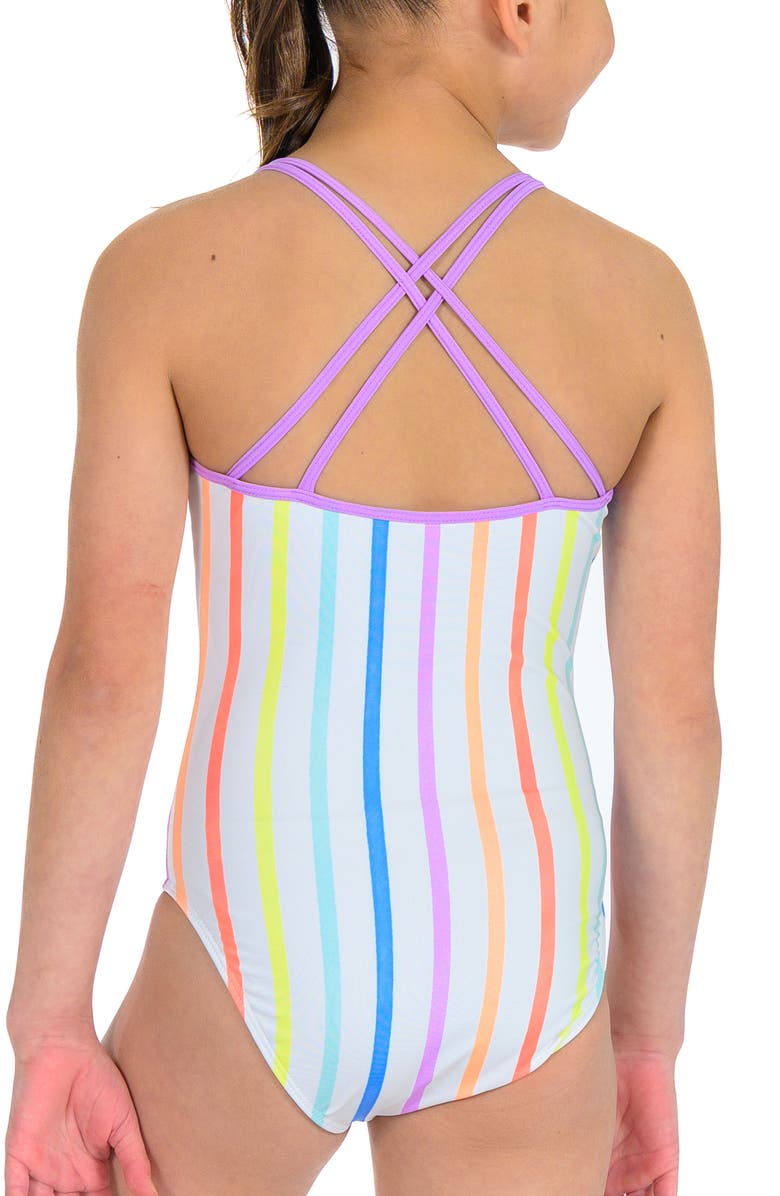 Destira Candy Stripes Strappy One Piece Swimsuit, Alternate, color, Candy Stripes