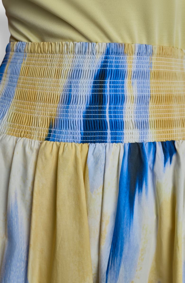 DKNY Abstract Print Poplin Midi Skirt, Alternate, color, Sunlit Shoreline