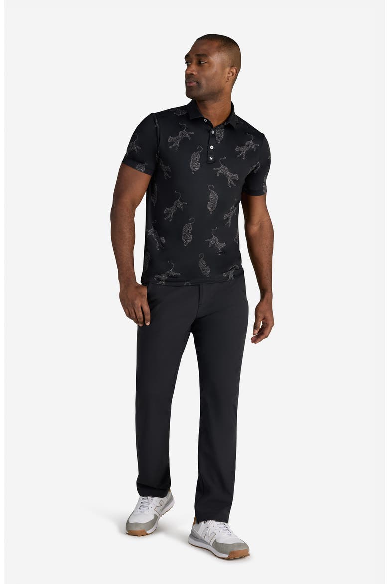 Core Leopard Print Performance Polo, Alternate, color, PROWLING PUTTS - BLACK