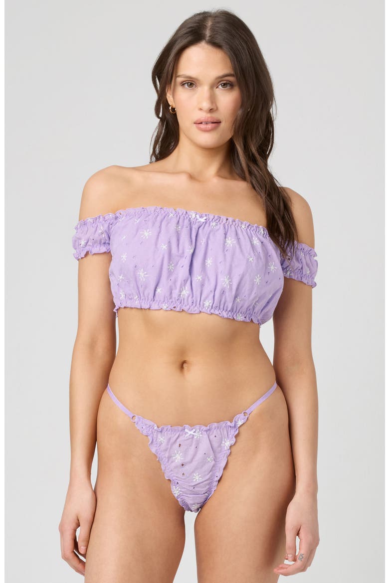 Eyelet Lace Thong, Alternate, color, LAVENDER GREEN