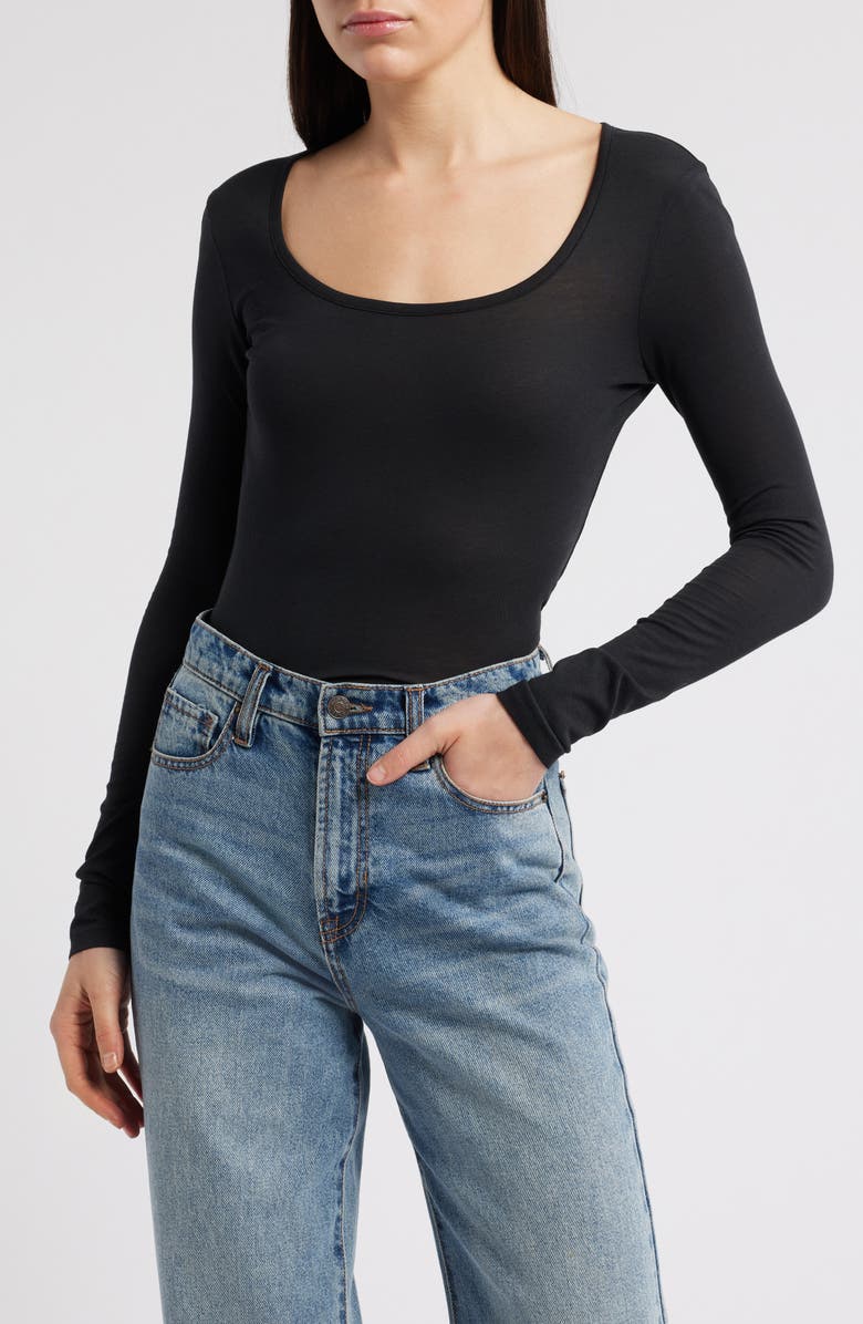 rag & bone Shaw Scoop Neck Cotton & Modal Top, Main, color, 