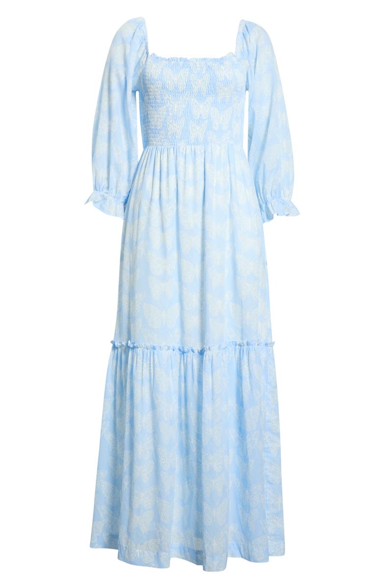 SUGARLIPS Aubry Smocked Ruffle Hem Maxi Dress, Alternate, color, 