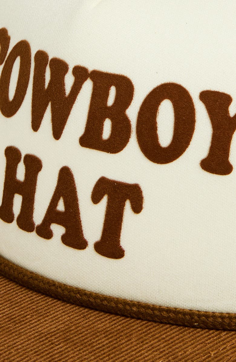 Tiny Whales Kids' Cowboy Embroidery Baseball Hat, Alternate, color, Natural/ Brown