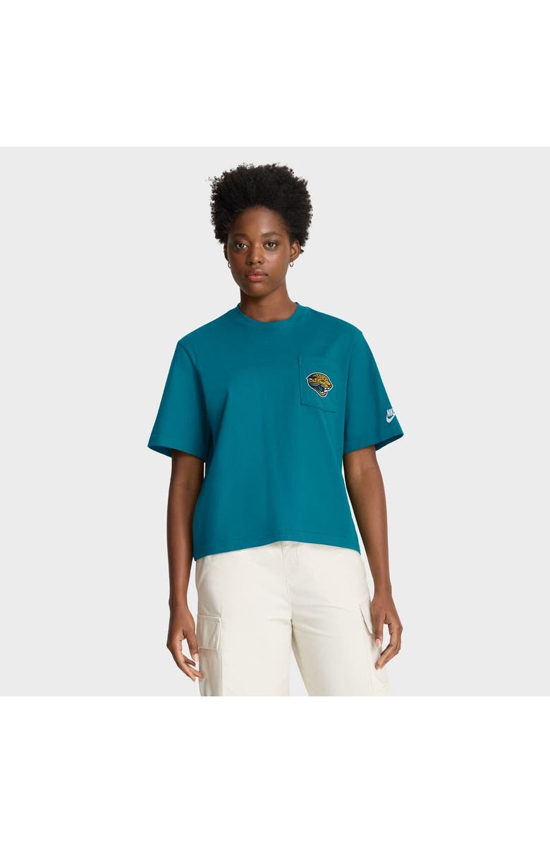 Nike Women's Nike Teal Jacksonville Jaguars Rewind Pocket Boxy T-Shirt, Alternate, color, 