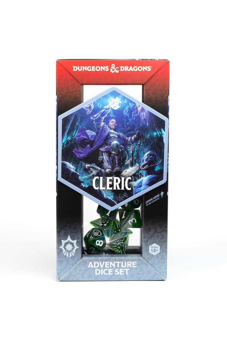 D&D Adventure Dice Cleric Green, 15Pc Rpg Die Set, Alternate, color, Green