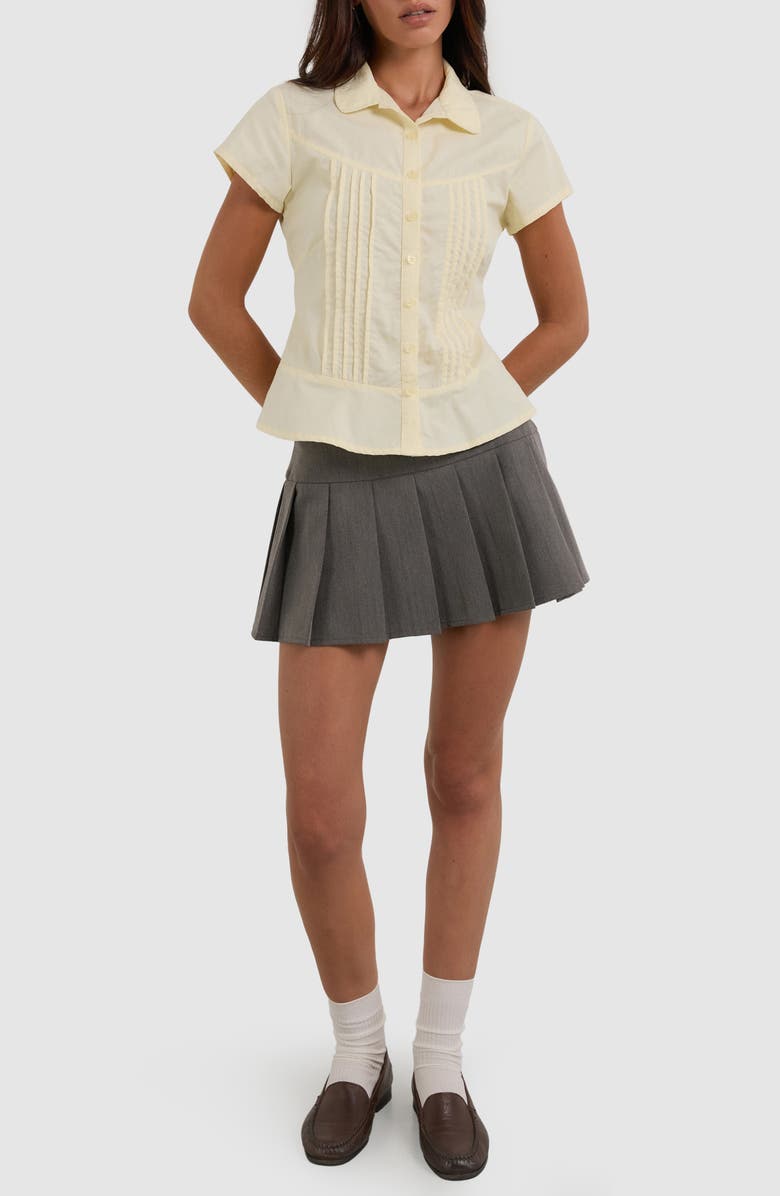 Motel Wilmot Pintuck Shirt, Alternate, color, Buttermilk Poplin