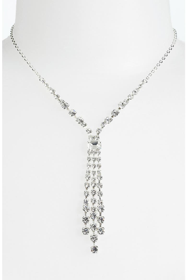 Y-Necklace, Alternate, color, SILVER/ CLEAR