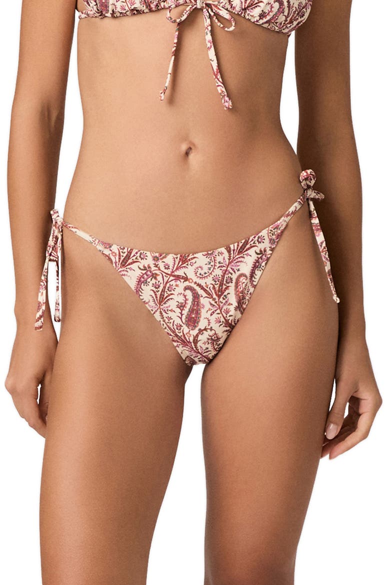 Camille Side Tie Bikini Bottoms, Main, color, CREAM MULTI