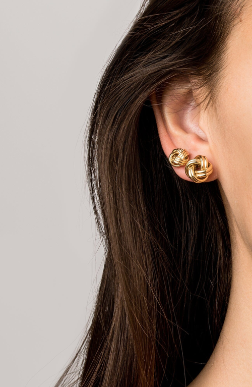 Aurate New York Gold Knot Stud Earrings In Gold