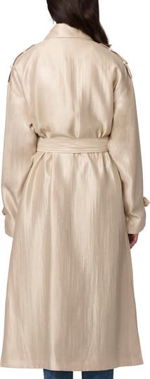 Golden Luster Double Breasted Trench Coat
