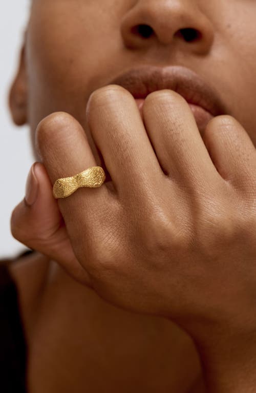 Monica Vinader Antica Texture Ring In Gold