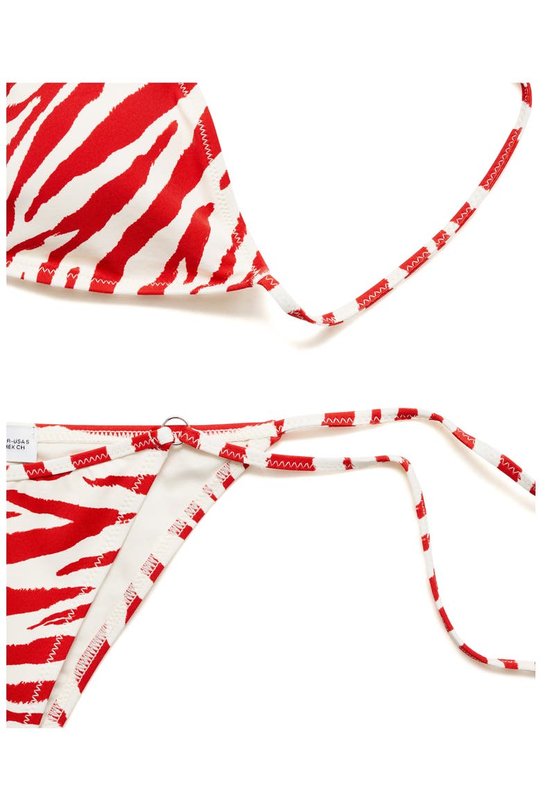 Zebra Bikini Bottoms, Alternate, color, RED