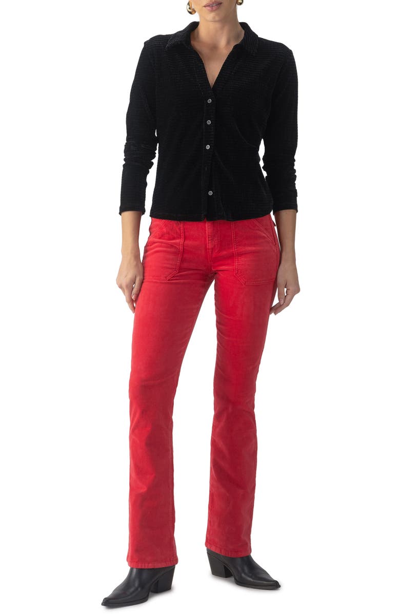 Sanctuary Textured Velvet Button-Up Shirt, Alternate, color, 