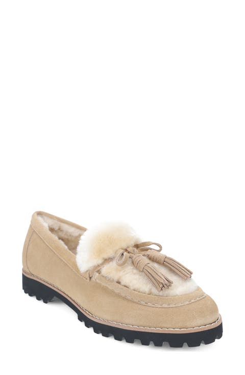 Coraly 2 Leather Loafer with Genuine Shearling Trim