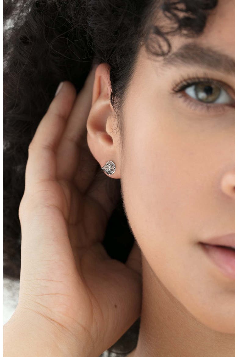 The Dagger Stud Earrings, Alternate, color, Sterling Silver/White CZ
