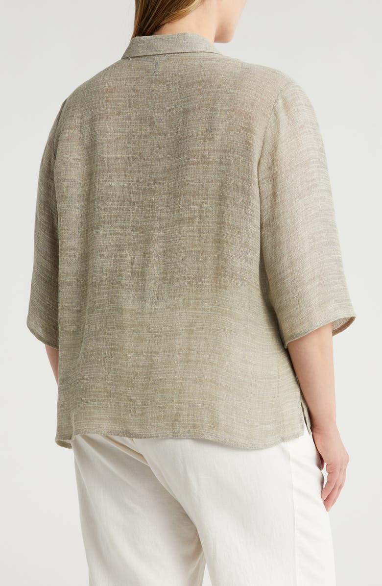 Eileen Fisher Classic Marled Linen Blend Shirt, Alternate, color,