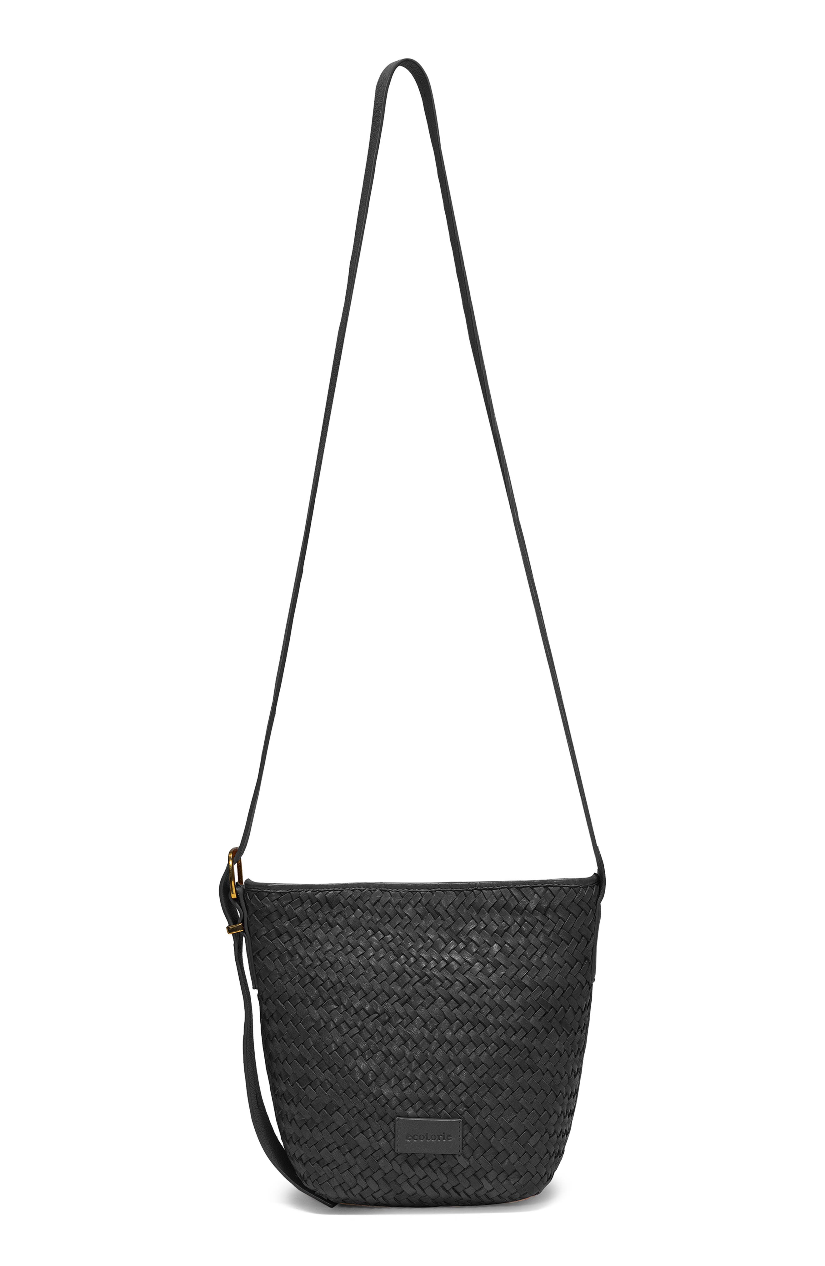 Écotorie Waco Leather Bucket Bag, Main, color, Black