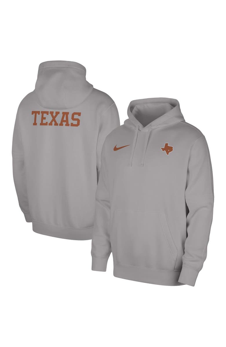 Nike Men's Nike Gray Texas Longhorns Club Pullover Hoodie, Main, color, 