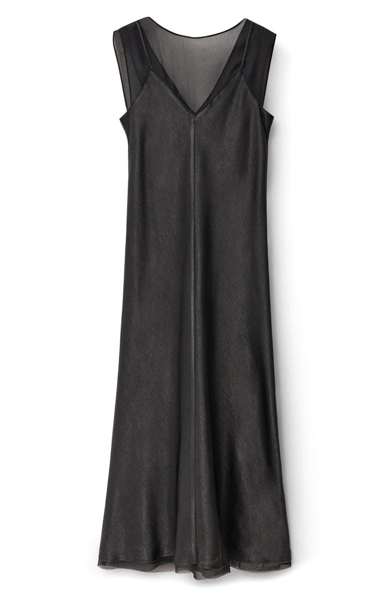 MANGO Contrasting Sleeveless Satin Maxi Dress, Alternate, color,