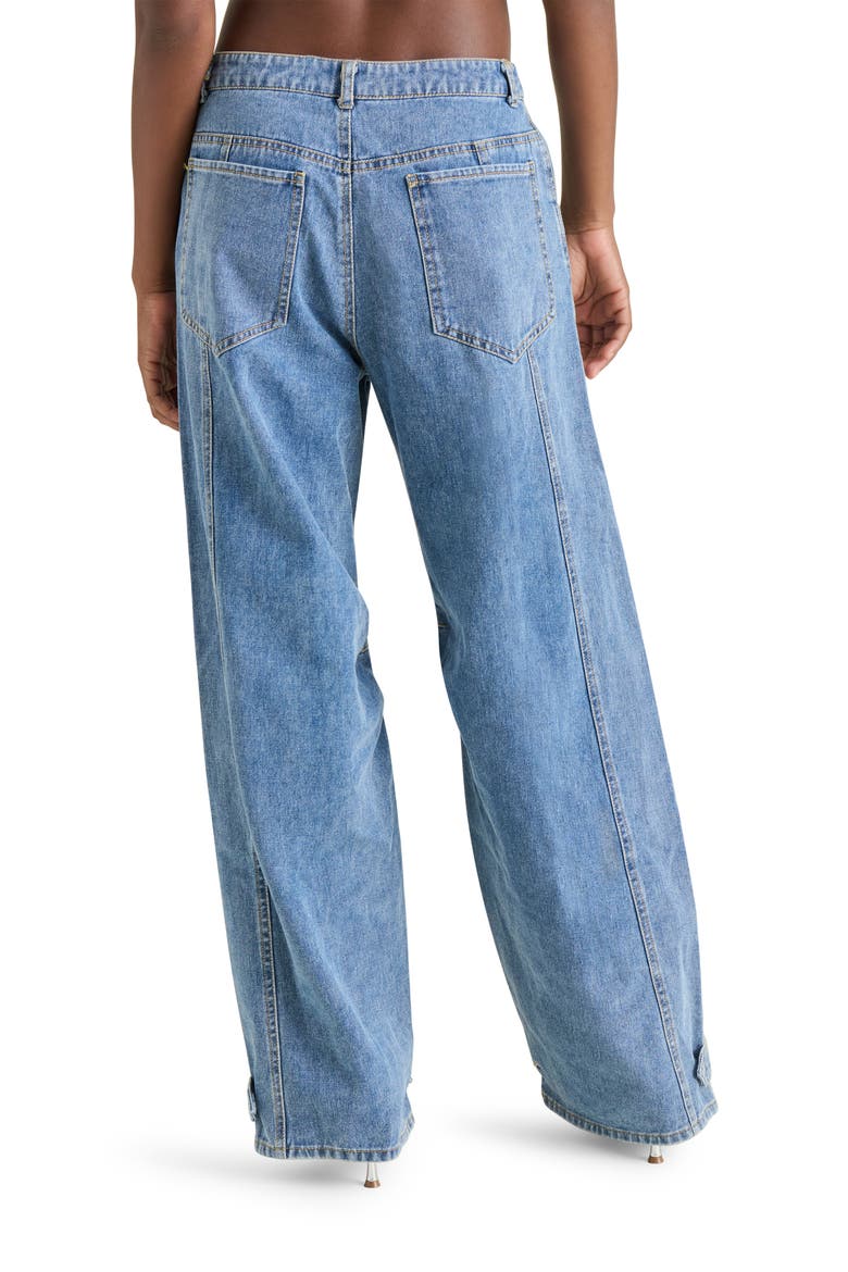 Tre Belted Hem Jeans, Alternate, color, BLUE DENIM