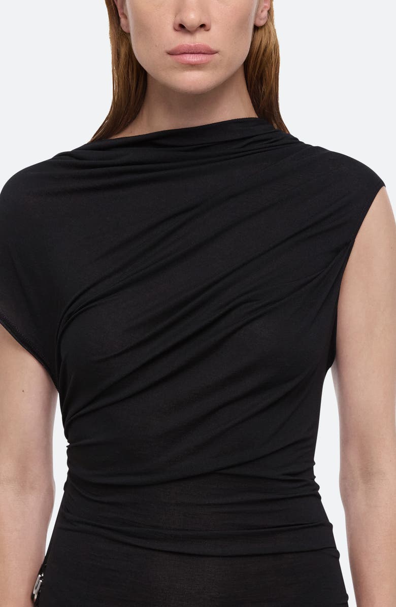 Helmut Lang Ruched Asymmetric Body-Con Dress, Alternate, color,