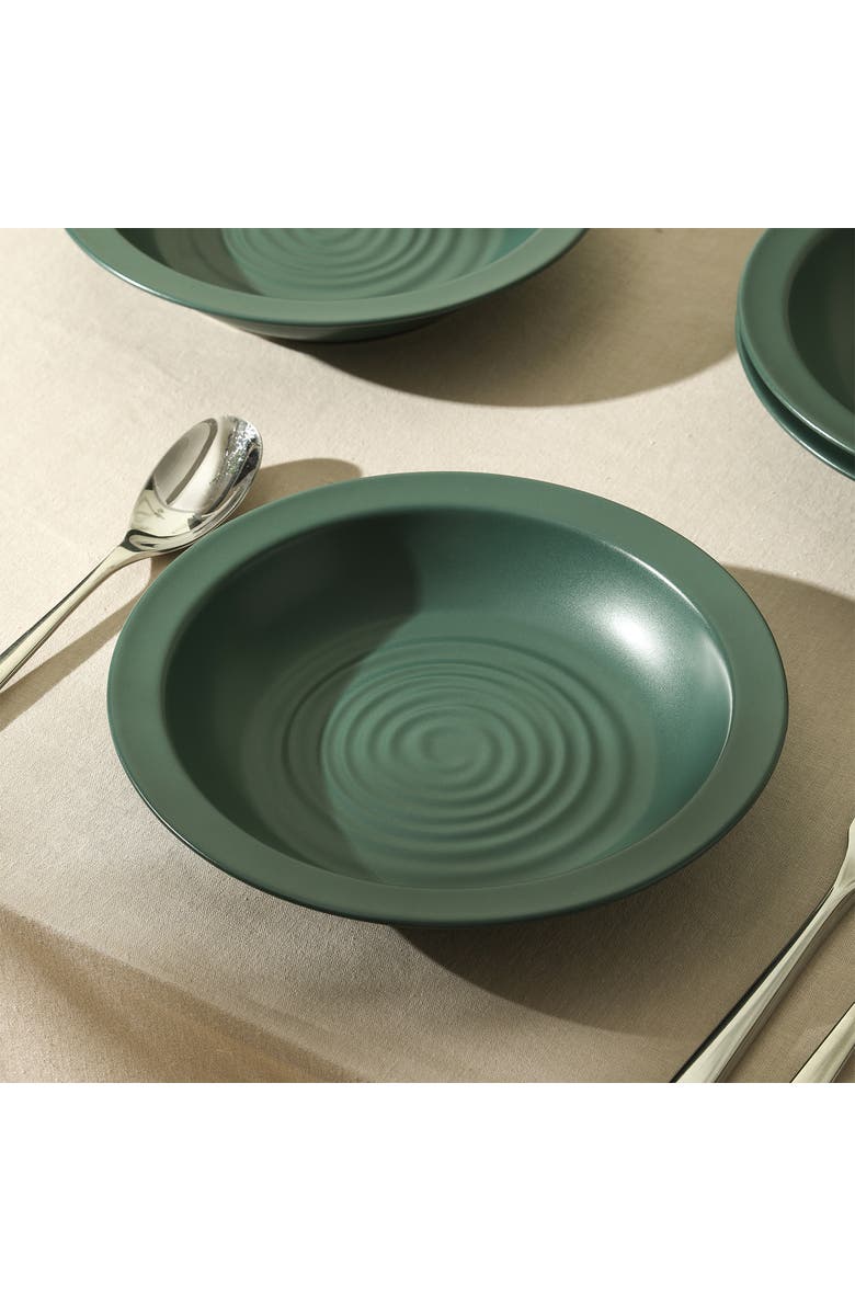 Stone Lain Orbit Stoneware 4-Piece Pasta Bowl Set, Alternate, color, Green