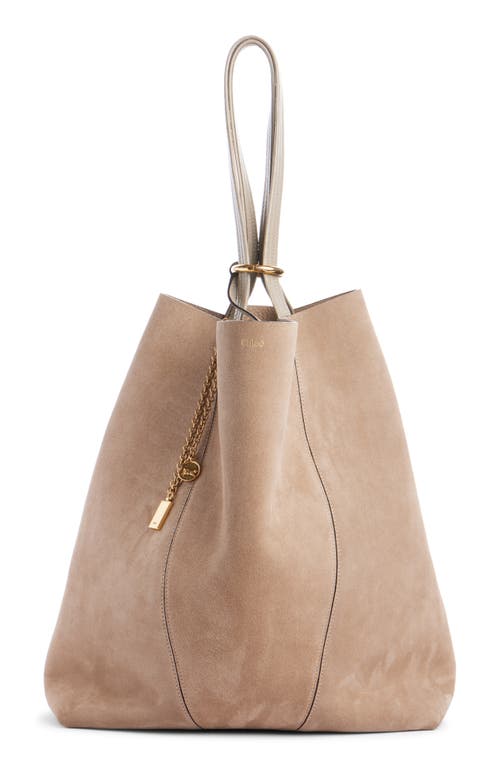 Chloé Spin Suede Tote In Gray
