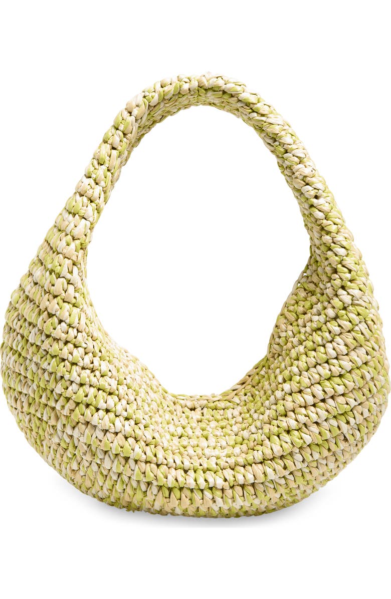 Khaite Medium Olivia Raffia Hobo Bag, Alternate, color, 675 Citron / White