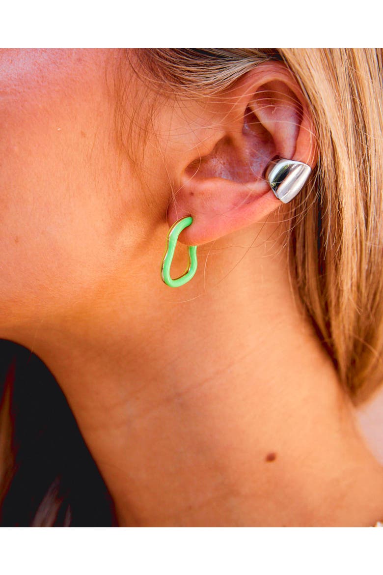 Baby Obsession Enamel Hoops, Alternate, color, Green Glo