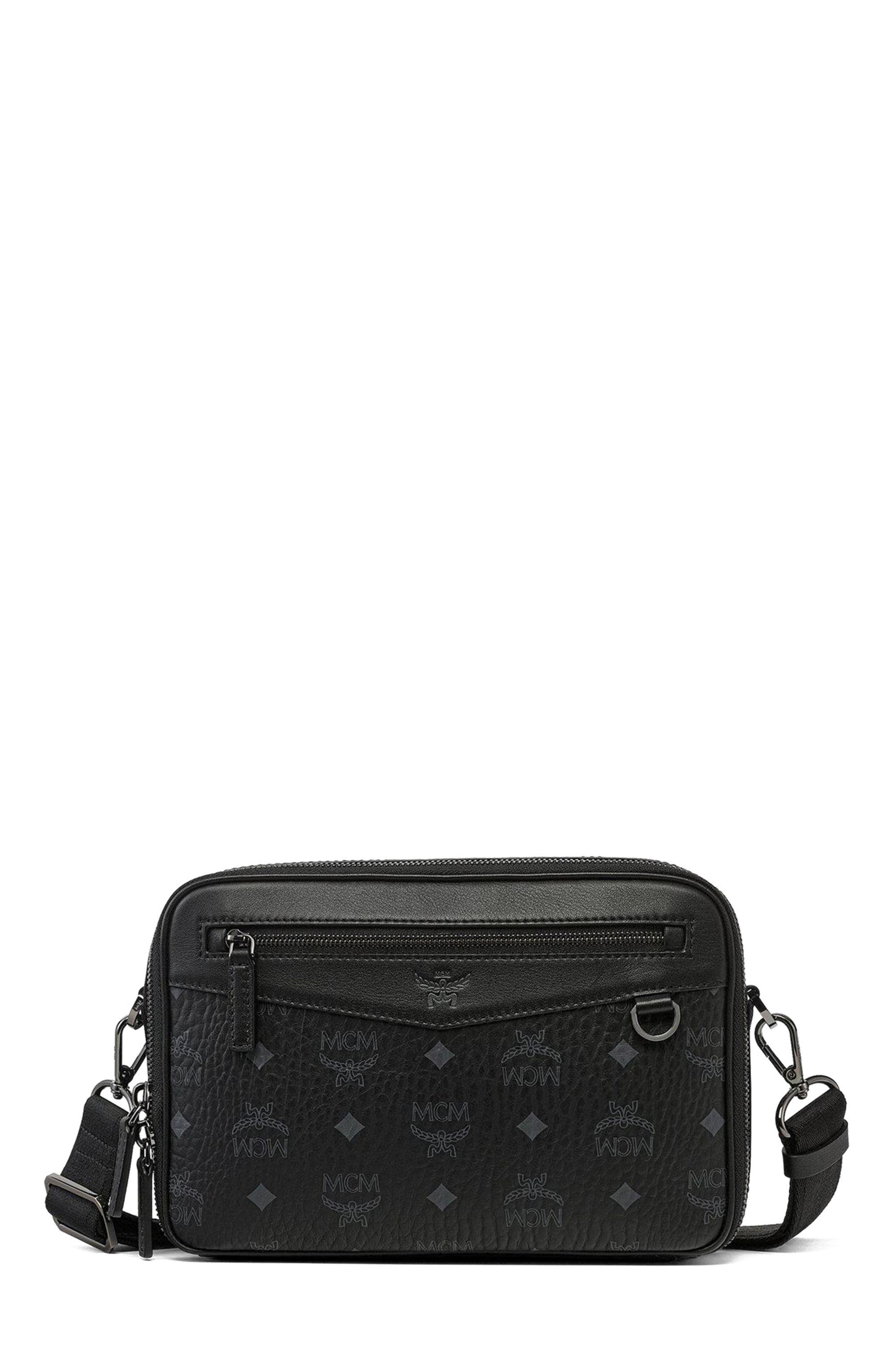 Diamond Camera Bag in Visetos, Main, color, Black
