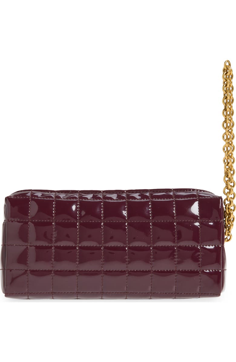 Saint Laurent Cassandre Bijou Matelassé Carré Leather Wristlet, Alternate, color, Dark Red Wine