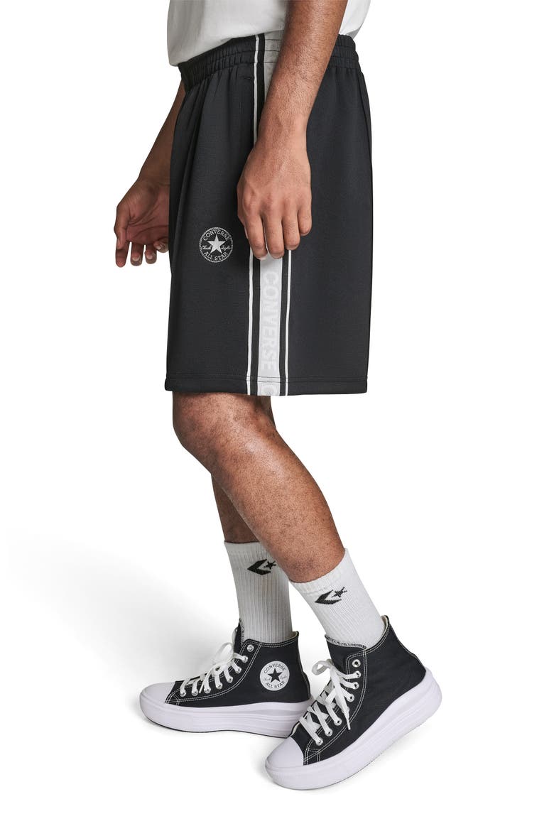 Racing Stripe Shorts, Alternate, color, CONVERSE BLACK