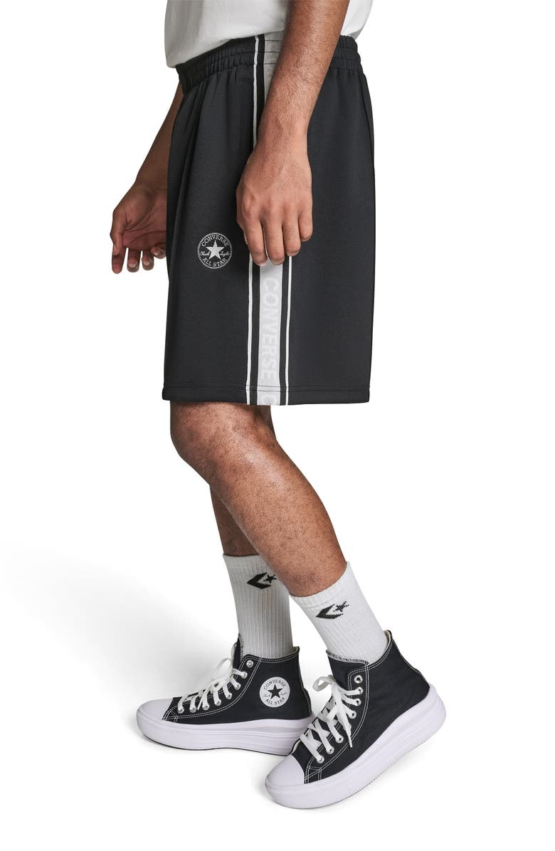 Converse Racing Stripe Shorts, Alternate, color, Converse Black