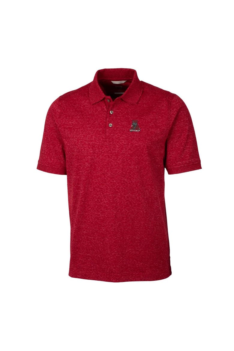 Men's Cutter & Buck Crimson Alabama Crimson Tide Advantage Space Dye Tri-Blend Polo, Alternate, color, Crimson