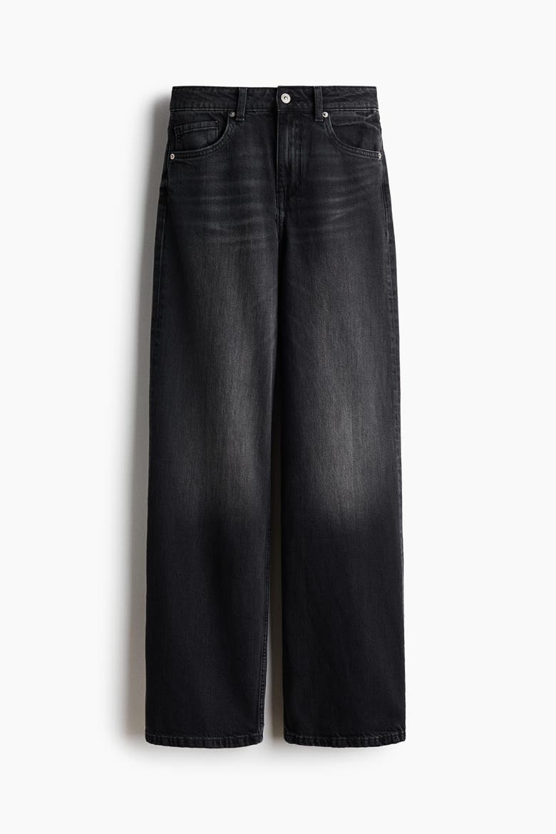 Straight High-Waist Jeans, Alternate, color, Denim black