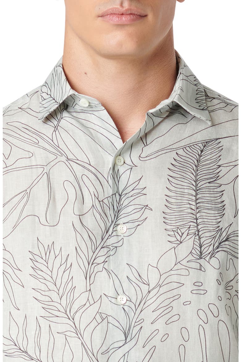 Axel Shaped Fit Woven Linen Button-Up Shirt, Alternate, color, CEMENT
