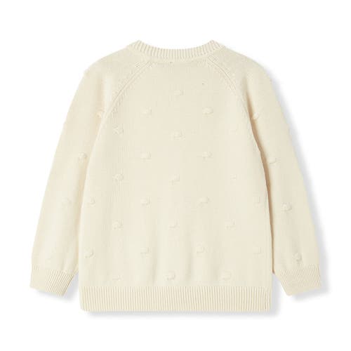Milkbarn Knit Popcorn Cardigan In White