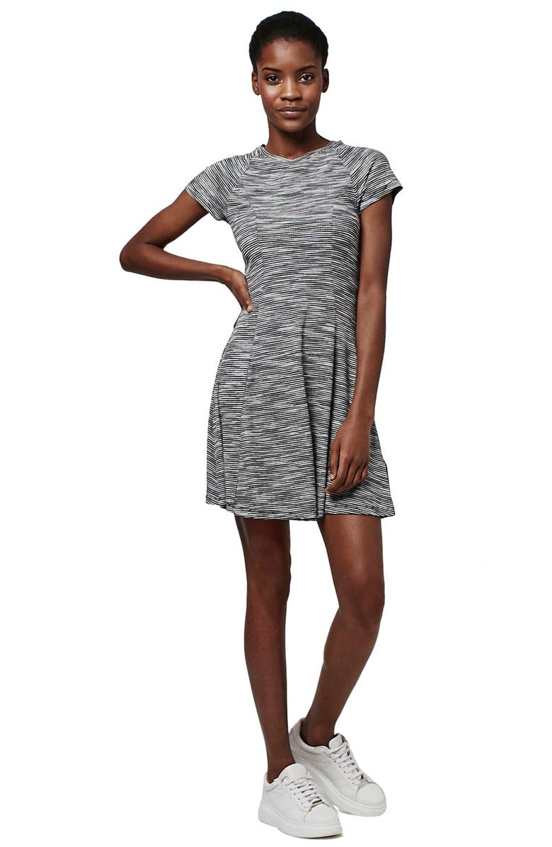 Topshop Space Dye Skater Dress, Alternate, color, 