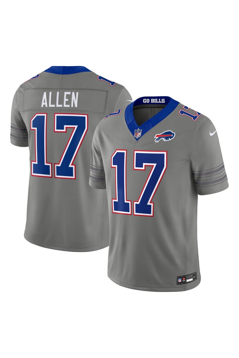 Men's Nike Josh Allen Gray Buffalo Bills Nickel City Vapor F.U.S.E. Stitched Limited Jersey, Main, color, Gray