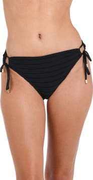 La Blanca Fluid Lines Adjustable Loop Hipster Bikini Bottoms