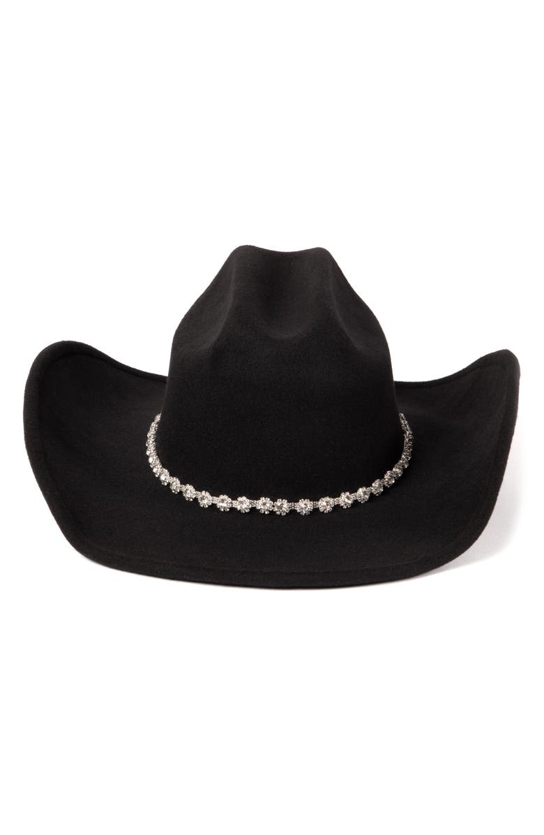 San Diego Hat Crystal Flower Trim Cowboy Hat, Alternate, color,