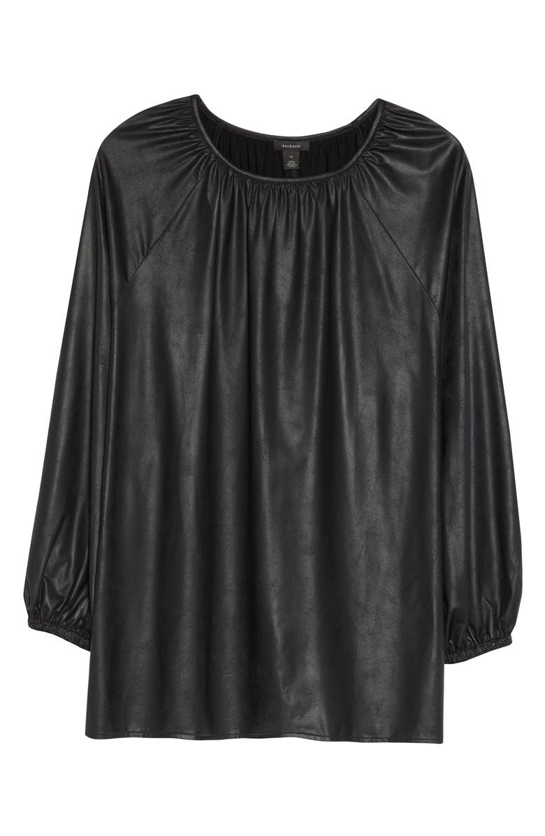 Halogen<sup>®</sup> Faux Leather Tunic, Alternate, color,