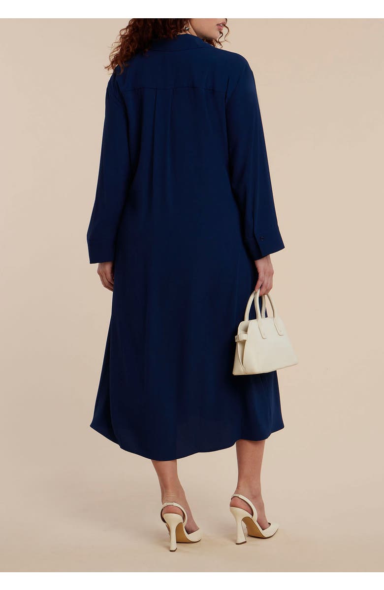 ELOQUII Tie Front Oversized Shirt Dress, Alternate, color, Pageant Blue