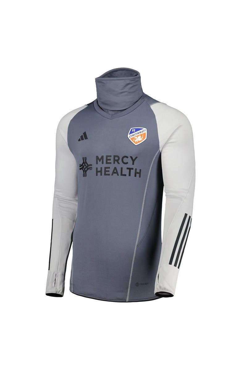 adidas Men's adidas Gray FC Cincinnati Warm Raglan COLD.RDY Top, Alternate, color, Gray