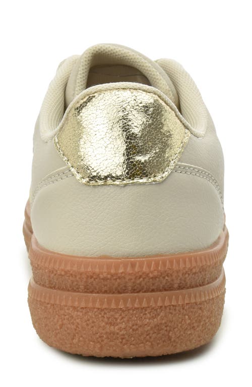 Nicole Miller Low Top Mesh Sneaker In Stone Pebble Gold